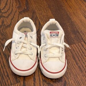 Converse Kids White and Red Sneakers